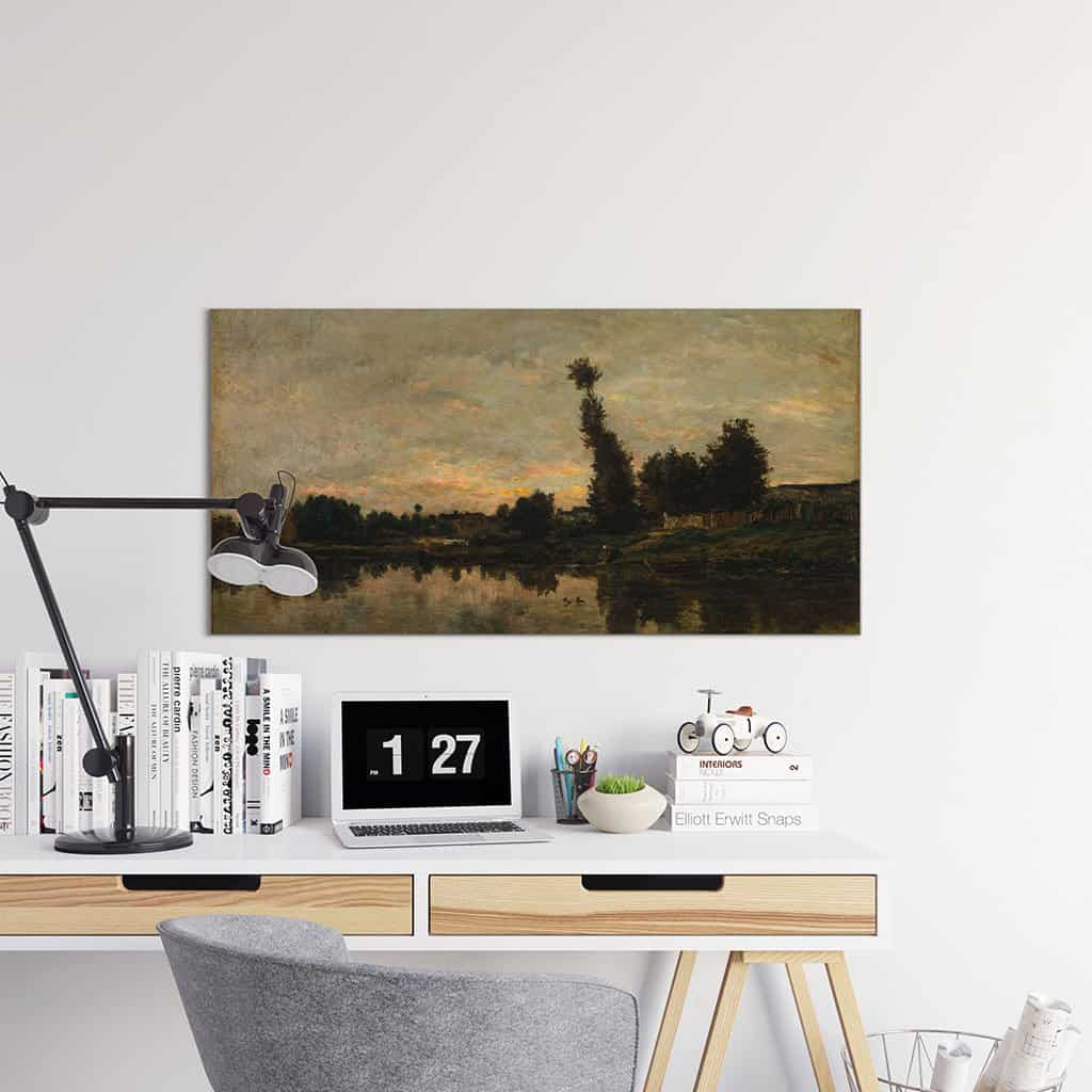 Zonsondergang op de rivier de Oise - Charles François Daubigny