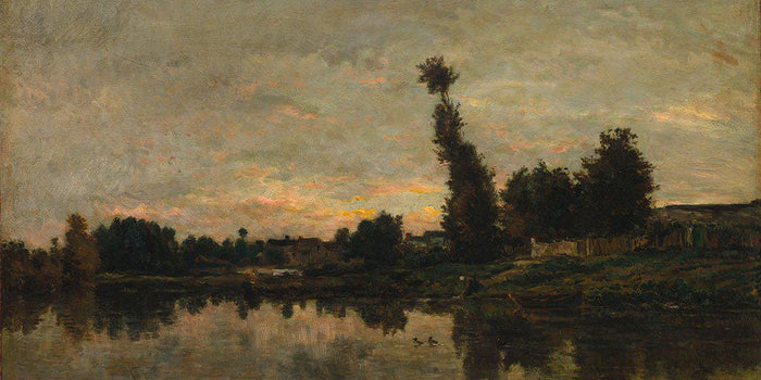 Zonsondergang op de rivier de Oise - Charles François Daubigny