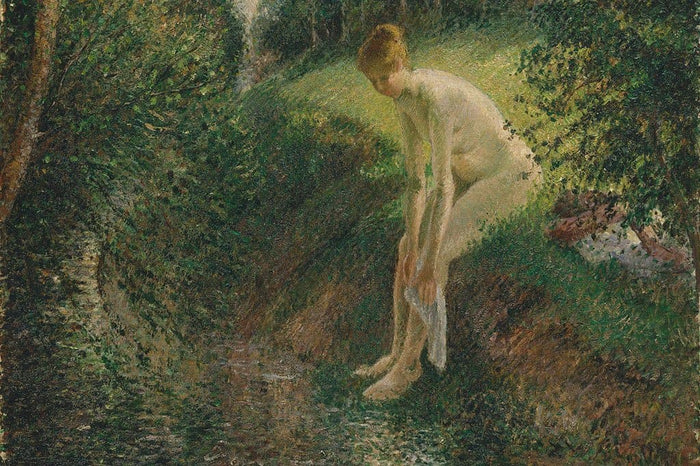 Zwemmer in the Woods - Camille Pissarro