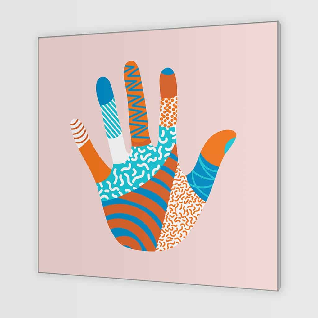Hand met patronen