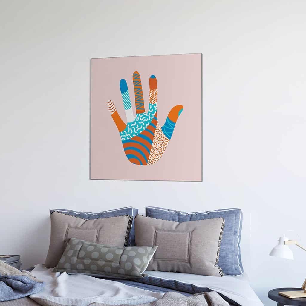 Hand met patronen