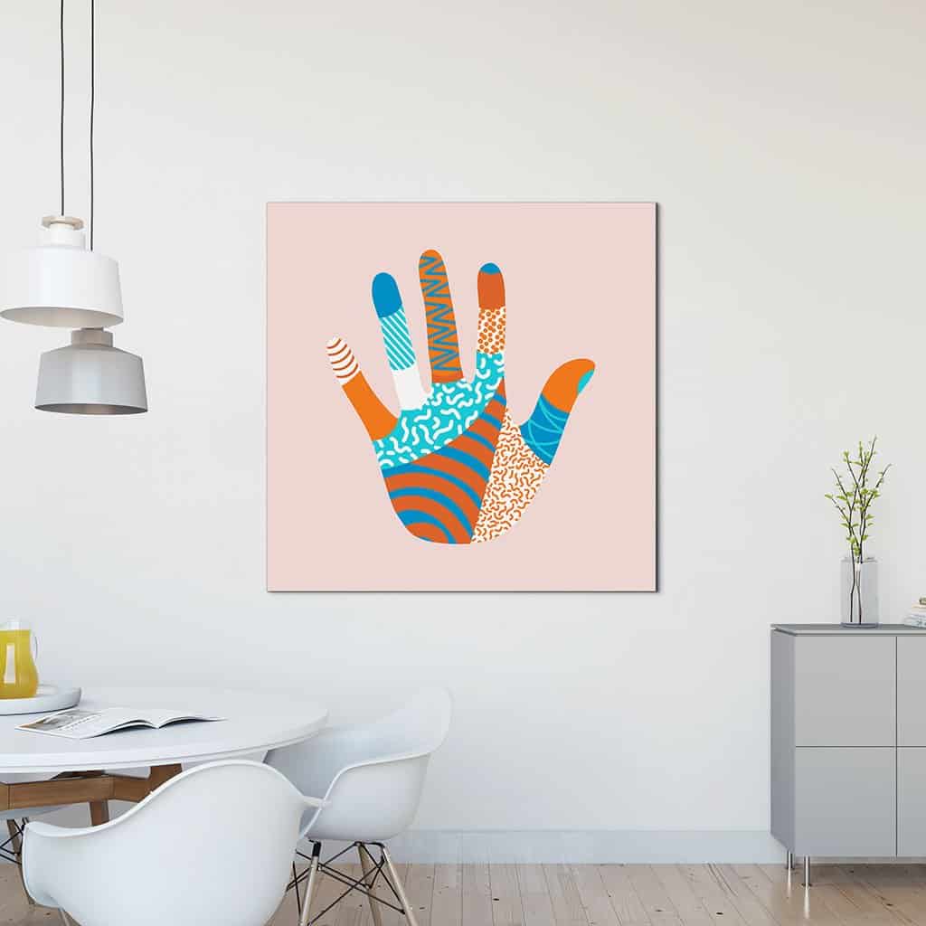 Hand met patronen