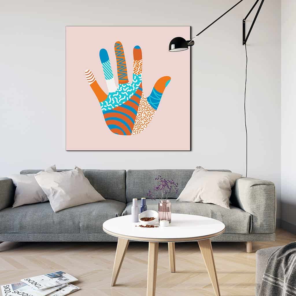 Hand met patronen