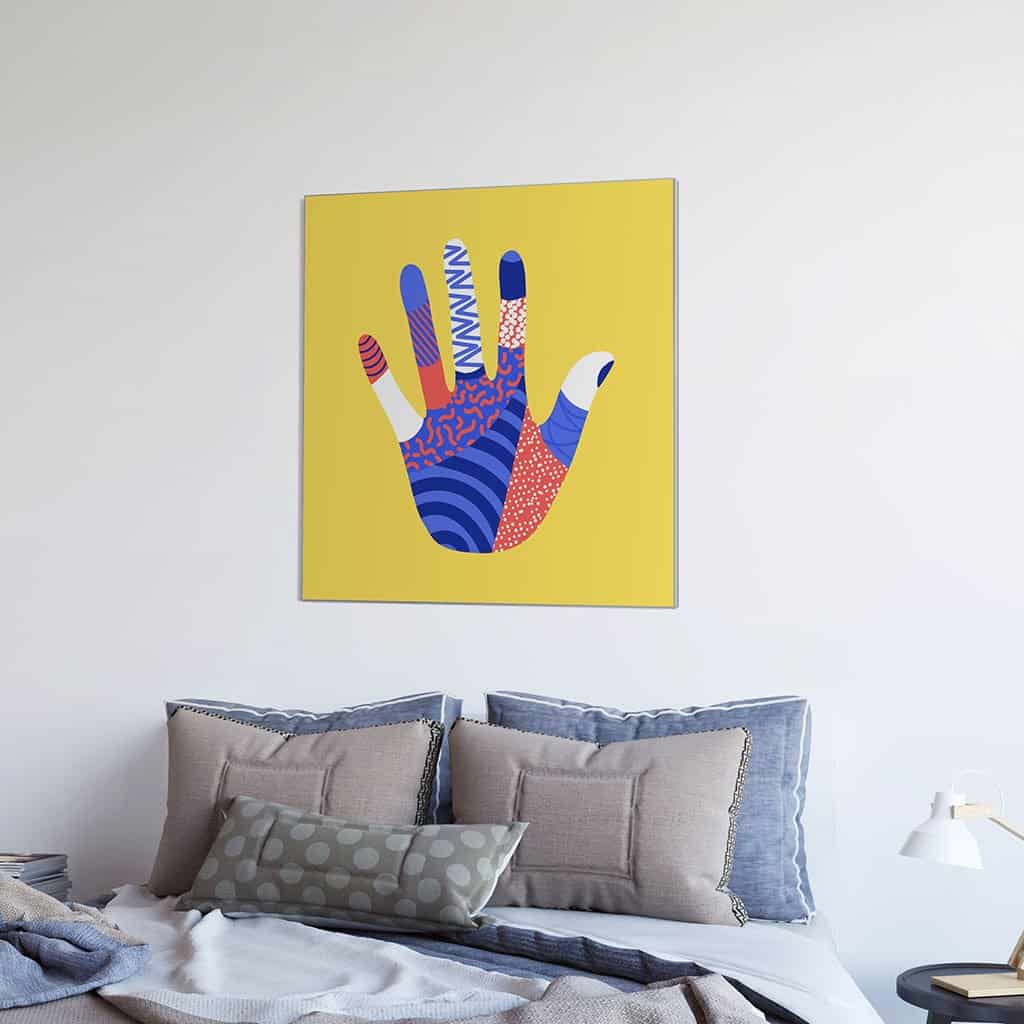 Kleurrijke high five met patronen