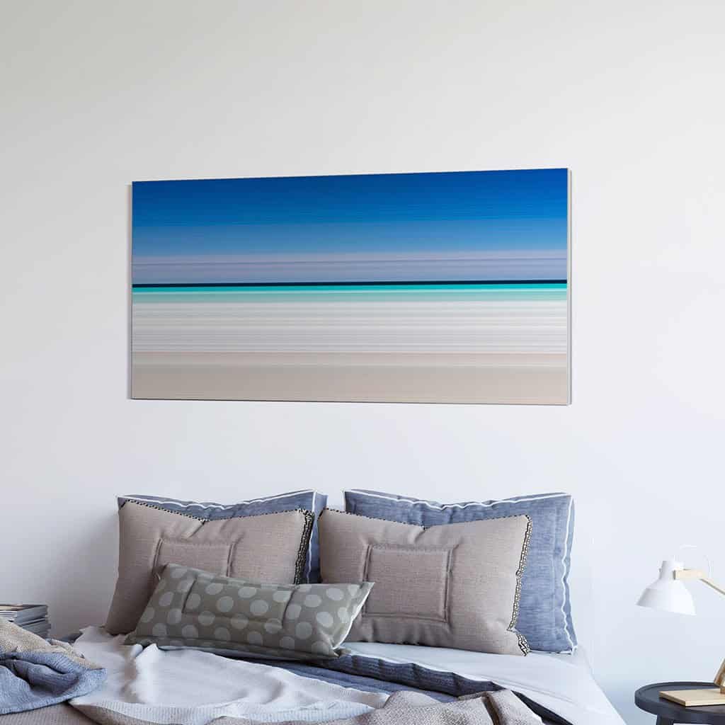 Groen blauw strand abstract landschap