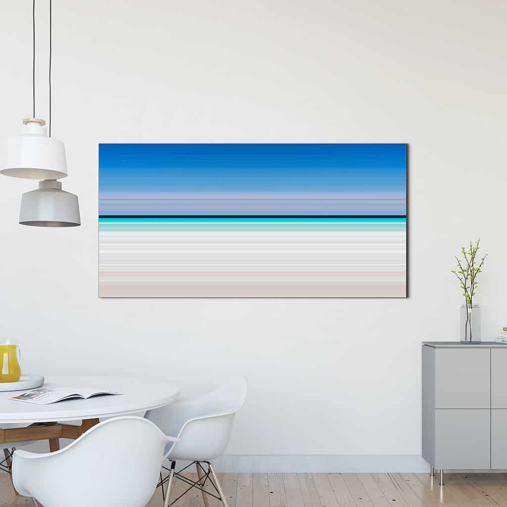 Groen blauw strand abstract landschap