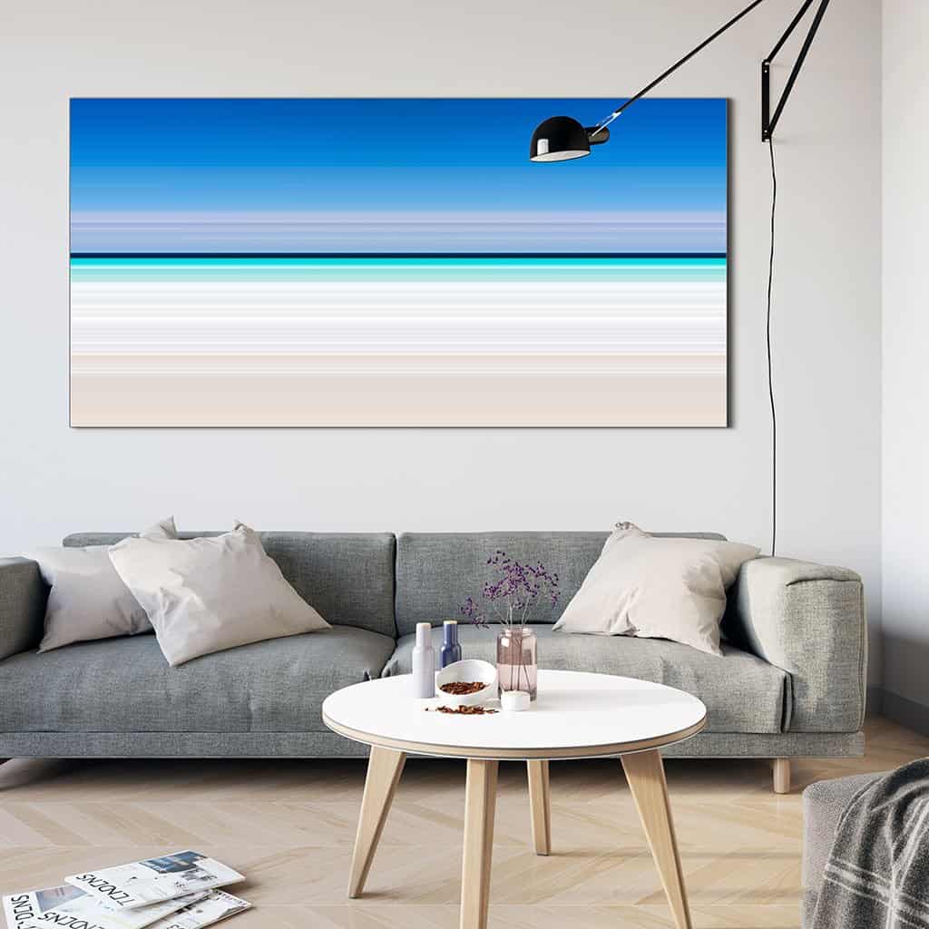 Groen blauw strand abstract landschap