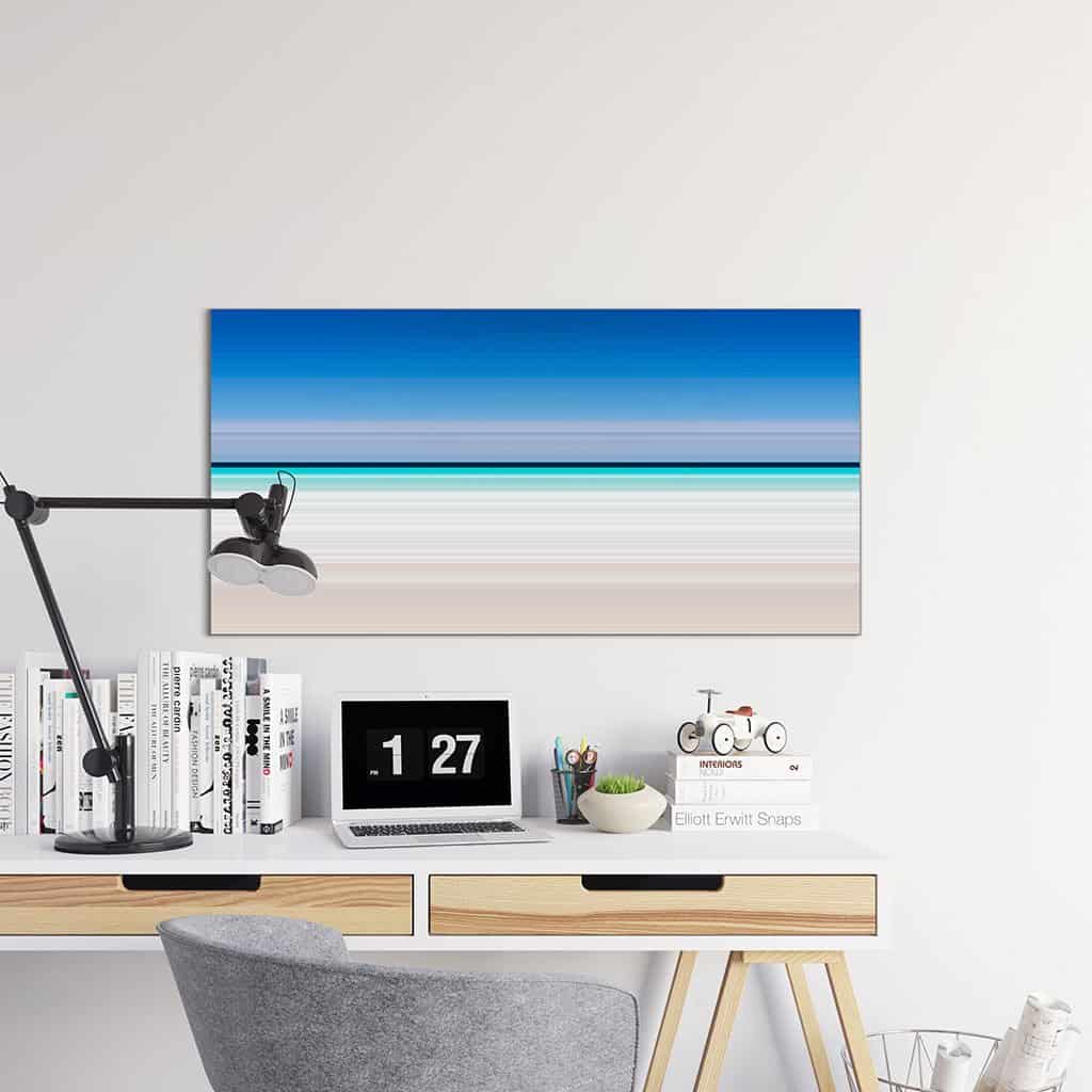 Groen blauw strand abstract landschap