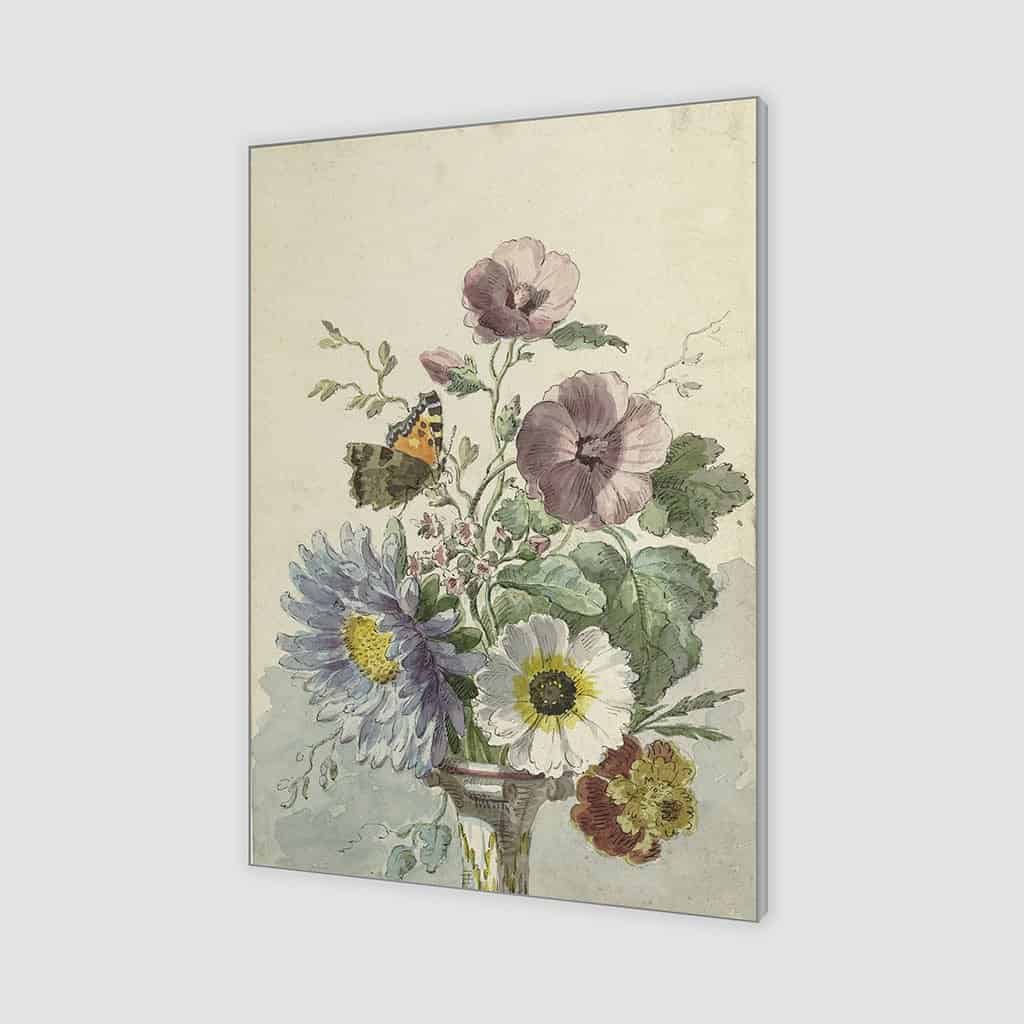 Boeket bloemen met een vlinder (Willem van Leen)