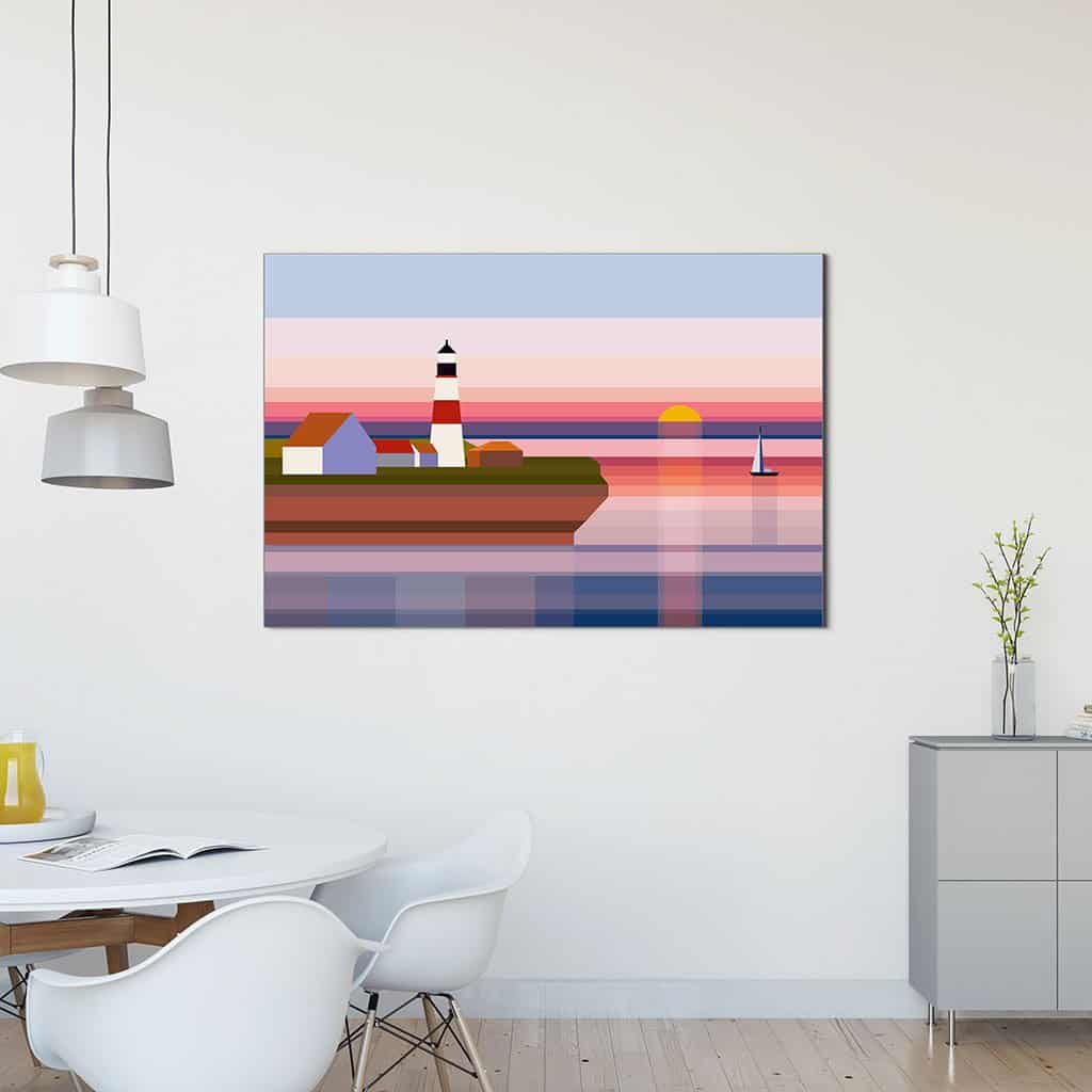 Zeegezicht met vuurtoren