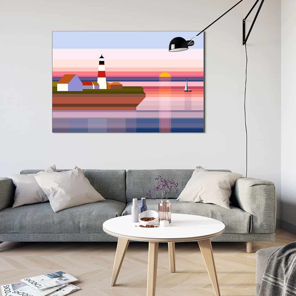 Zeegezicht met vuurtoren