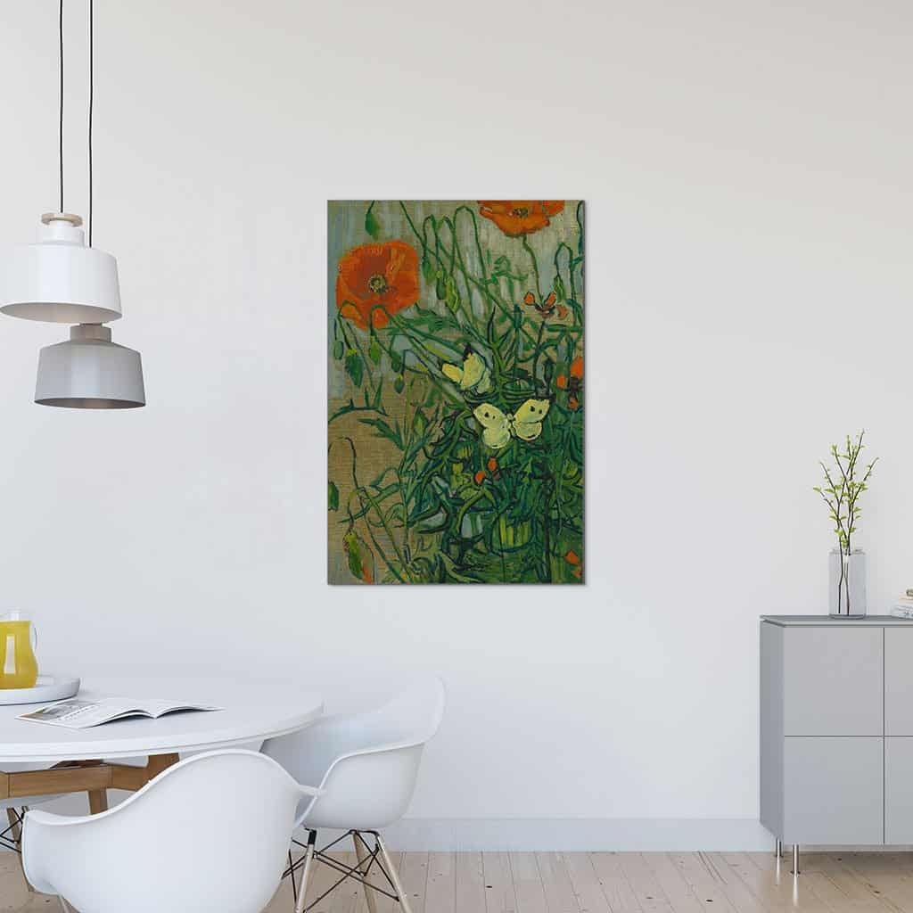 Vlinders en klaprozen (Vincent Van Gogh)
