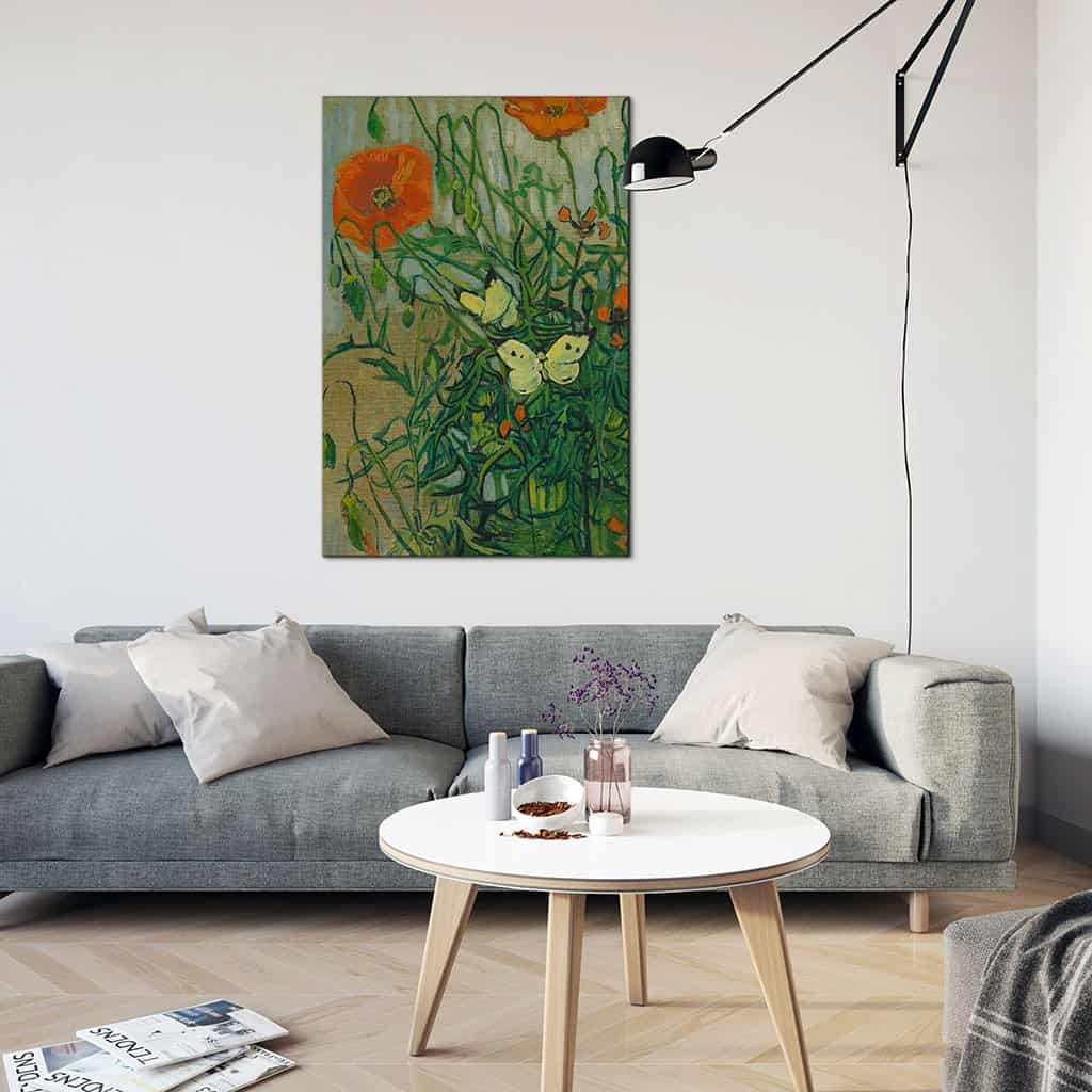 Vlinders en klaprozen (Vincent Van Gogh)