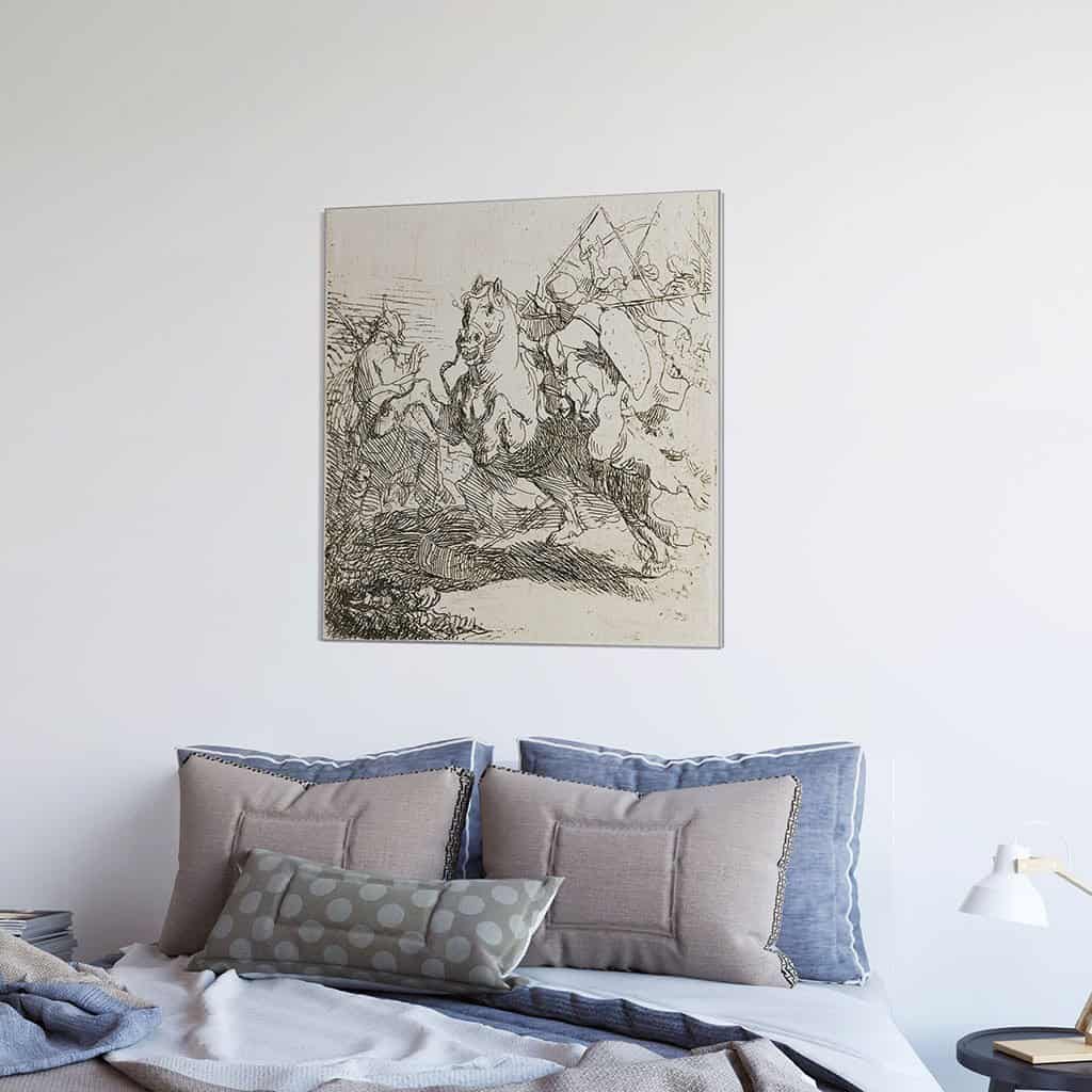 Een Cavalerie gevecht - Rembrandt