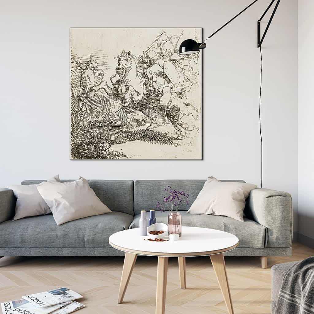 Een Cavalerie gevecht - Rembrandt