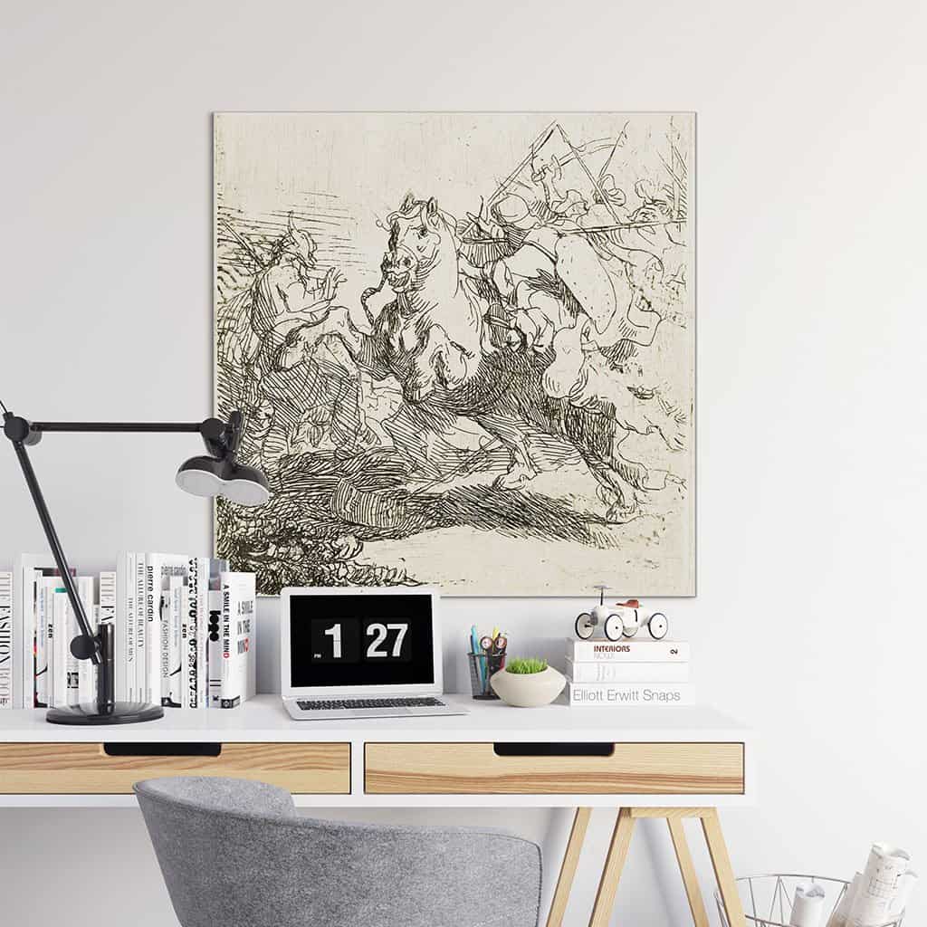 Een Cavalerie gevecht - Rembrandt