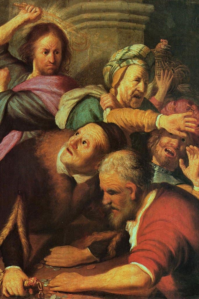 Christus die de geldwisselaars van de Tempel (Rembrandt)