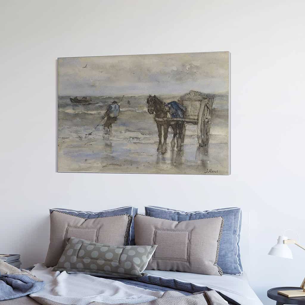 Vissersschelpen op het strand (Jacob Maris)