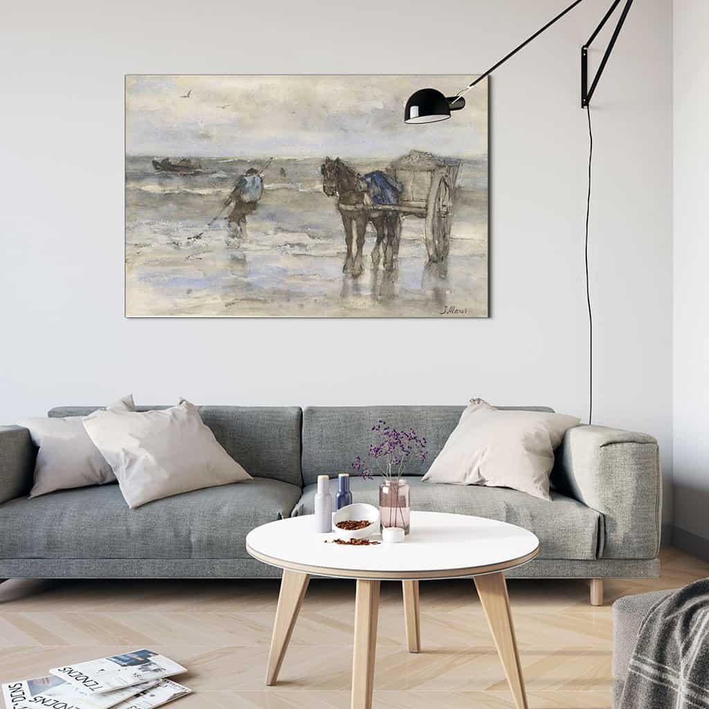 Vissersschelpen op het strand (Jacob Maris)