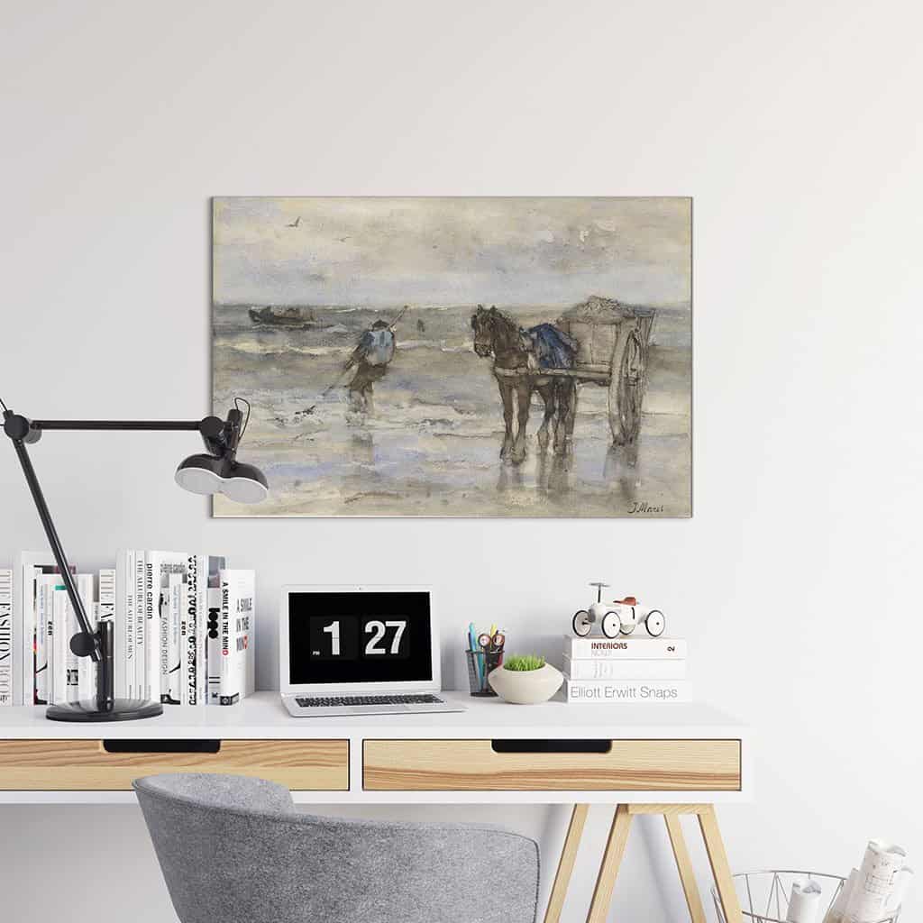 Vissersschelpen op het strand (Jacob Maris)