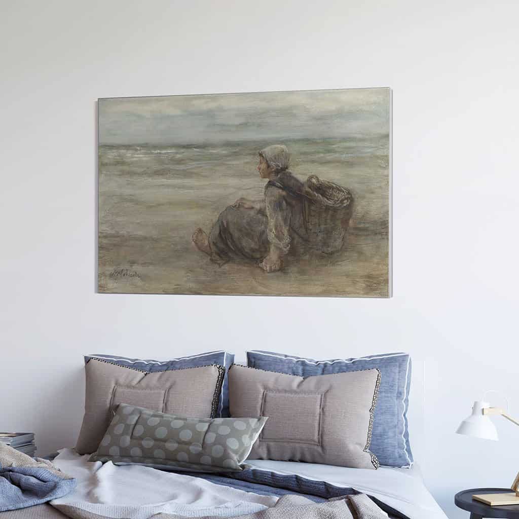 Vissersmeisje op het strand (Jozef Israëls)