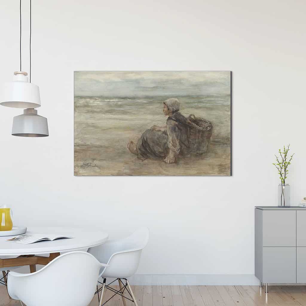 Vissersmeisje op het strand (Jozef Israëls)
