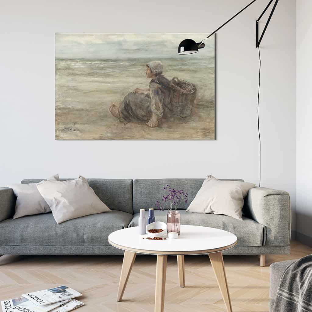 Vissersmeisje op het strand (Jozef Israëls)