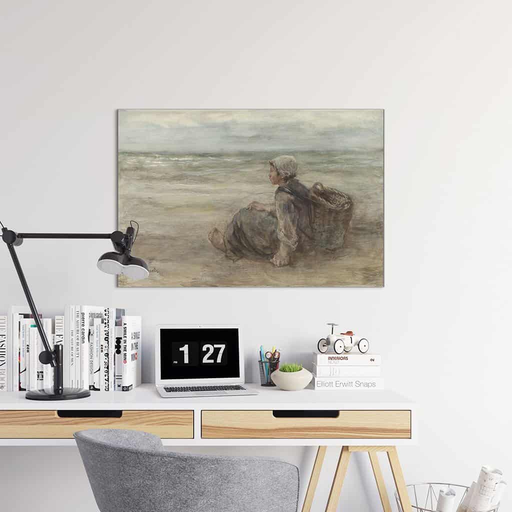 Vissersmeisje op het strand (Jozef Israëls)