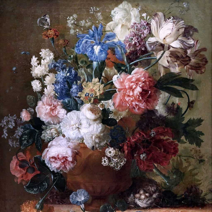 Bloemstilleven met nest (Jan van Huysum)