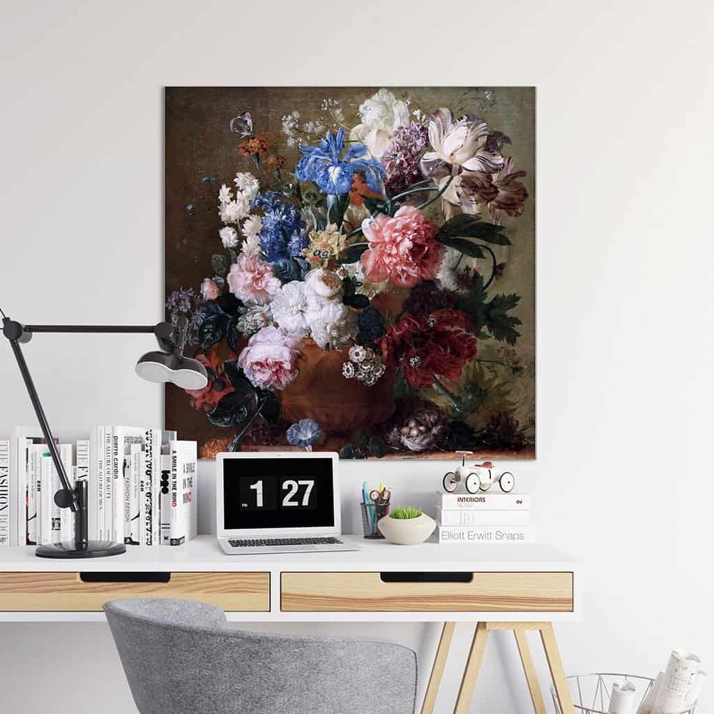 Bloemstilleven met nest (Jan van Huysum)