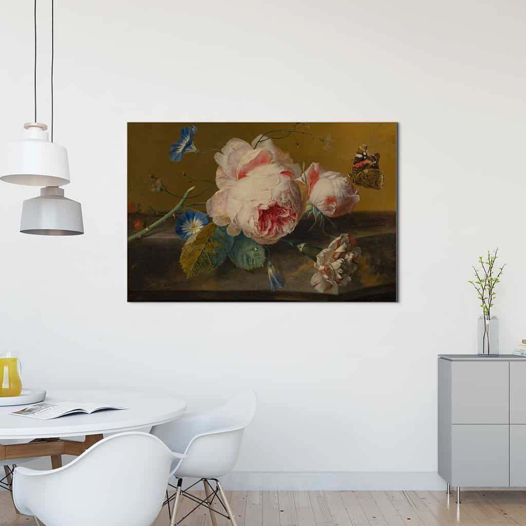 Bloemstilleven met pioenroos (Jan van Huysum)