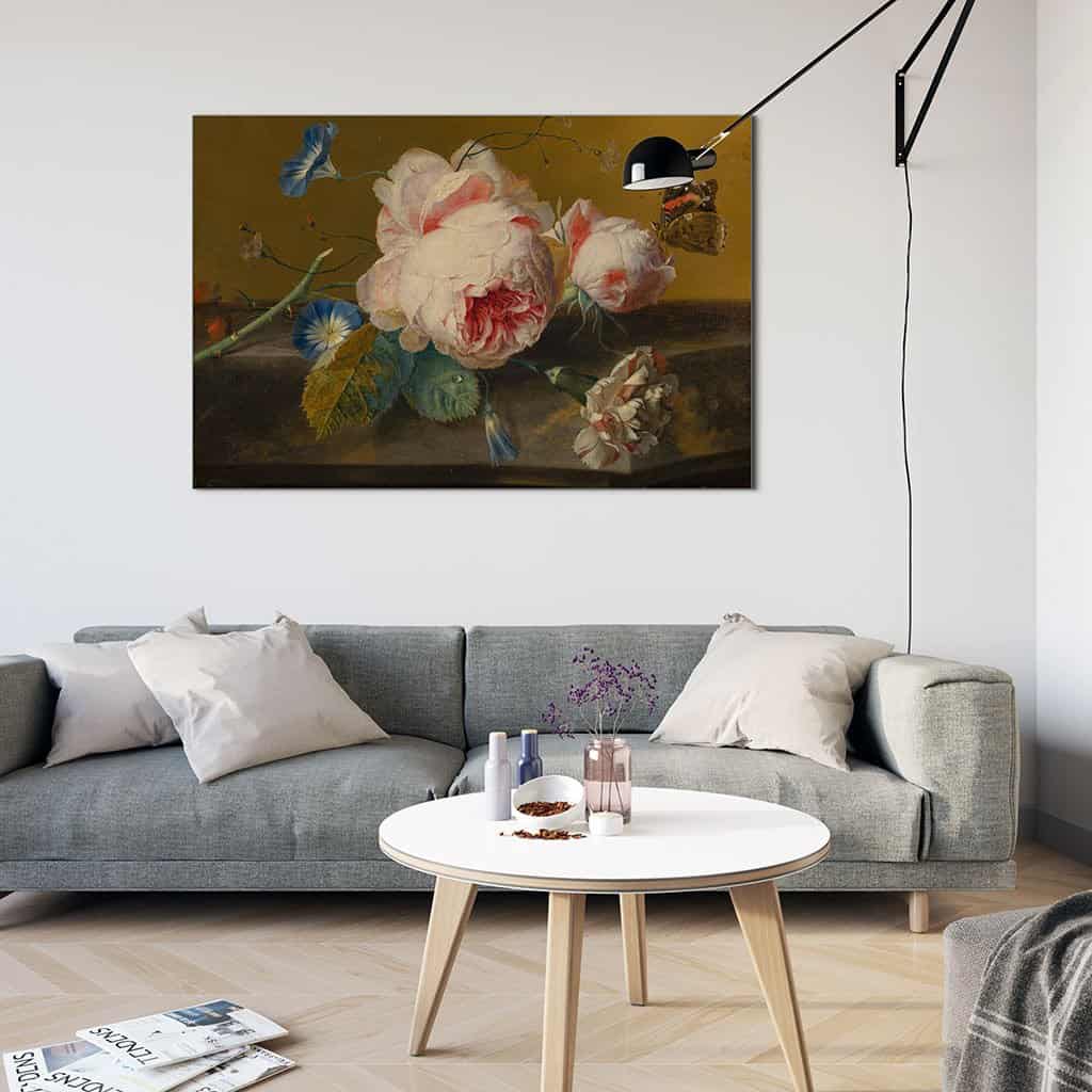 Bloemstilleven met pioenroos (Jan van Huysum)