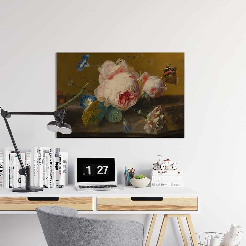 Bloemstilleven met pioenroos (Jan van Huysum)