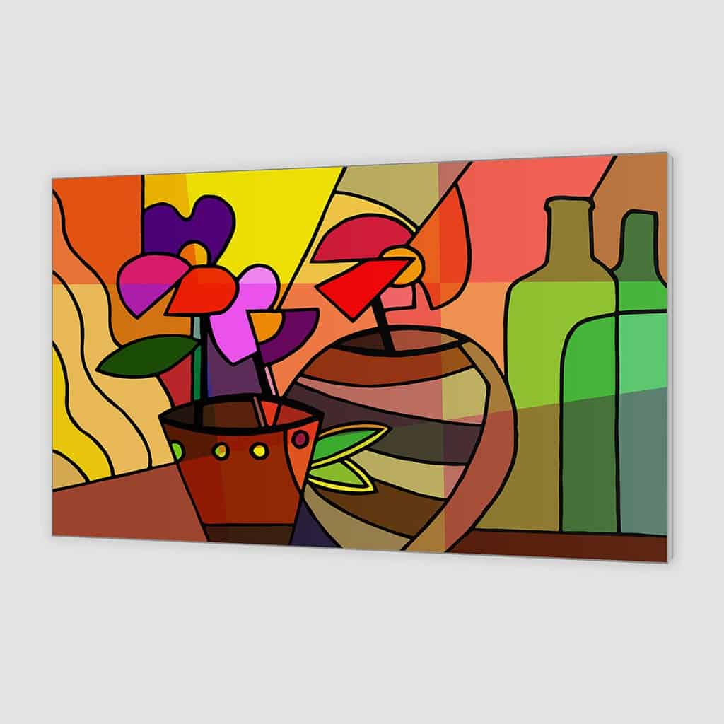 Cubist Flowers in Vases