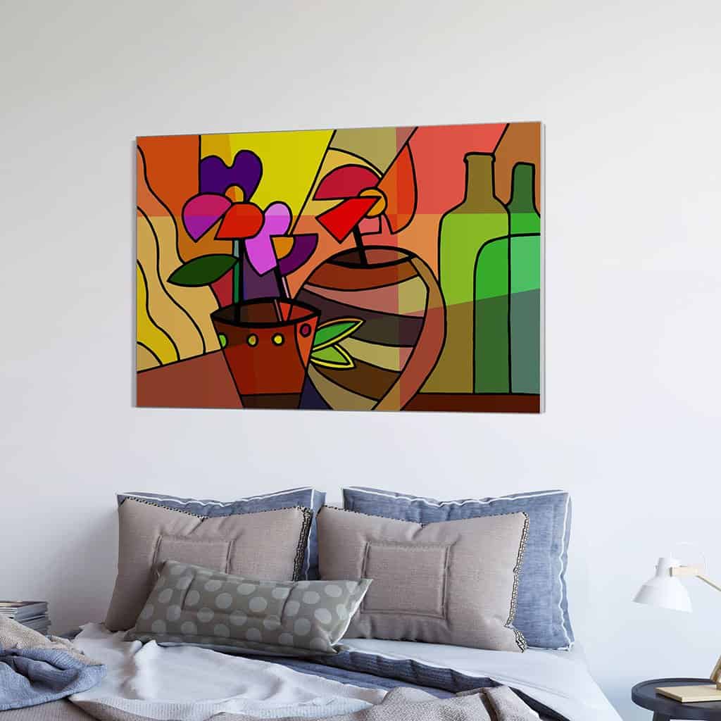 Cubist Flowers in Vases