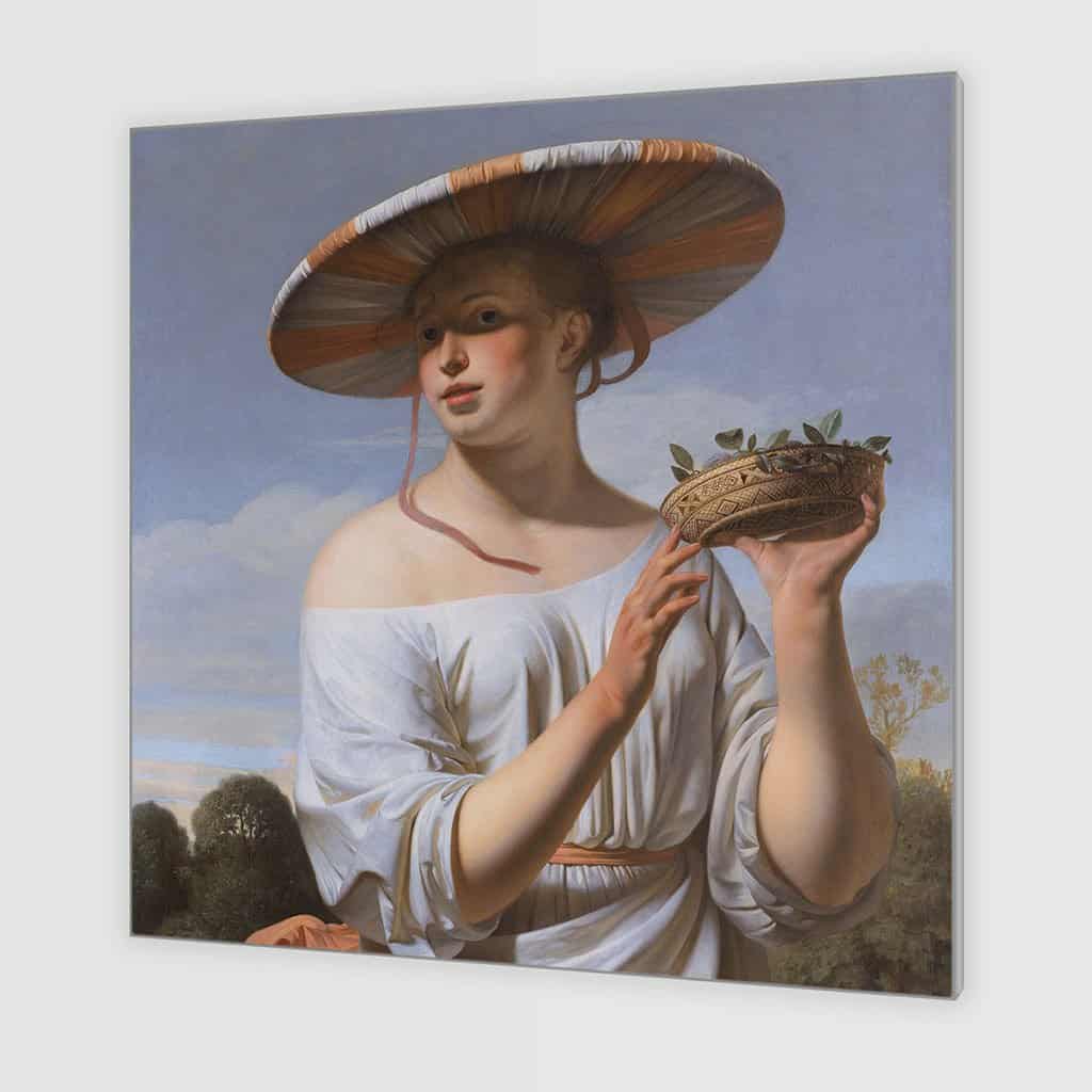 Meisje met een brede hoed - Caesar van Everdingen