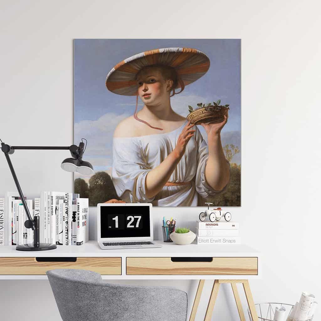 Meisje met een brede hoed - Caesar van Everdingen