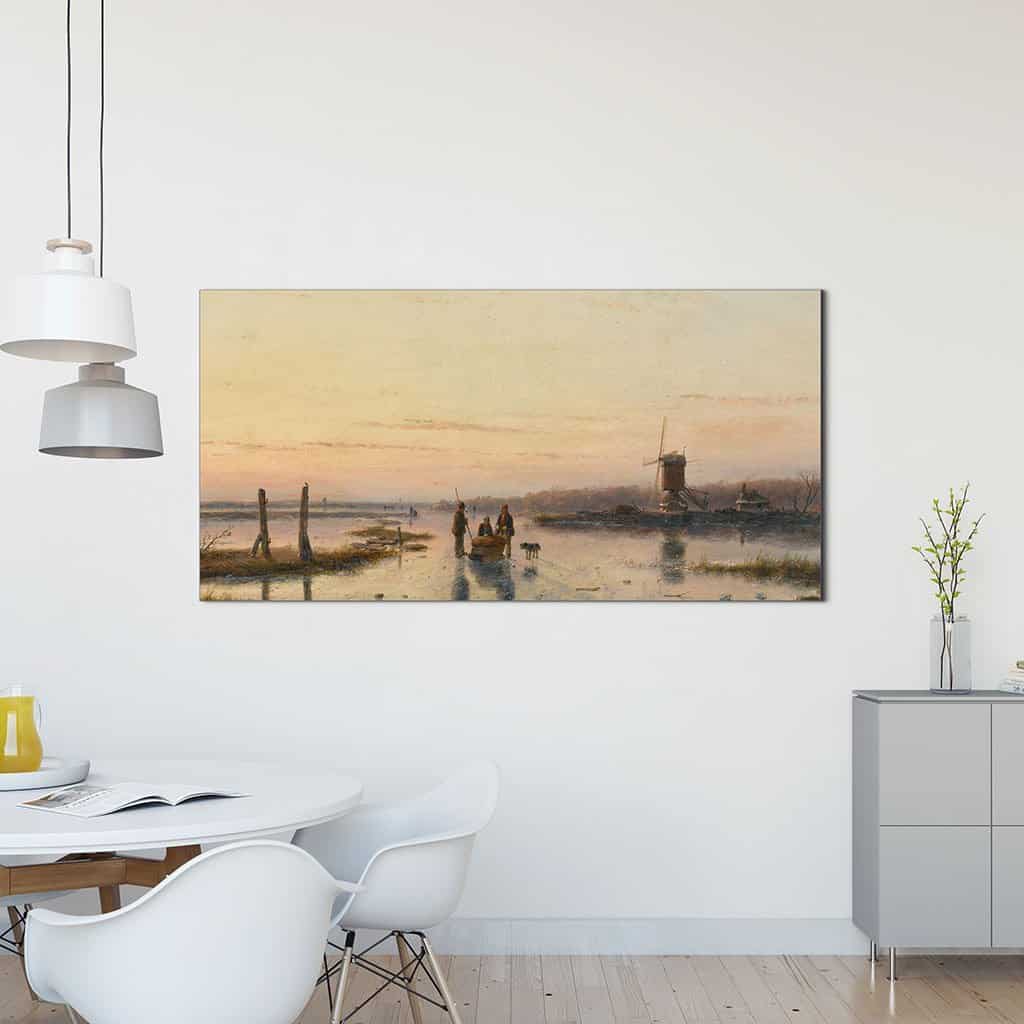 IJsscène met molen (Andreas Schelfhout)
