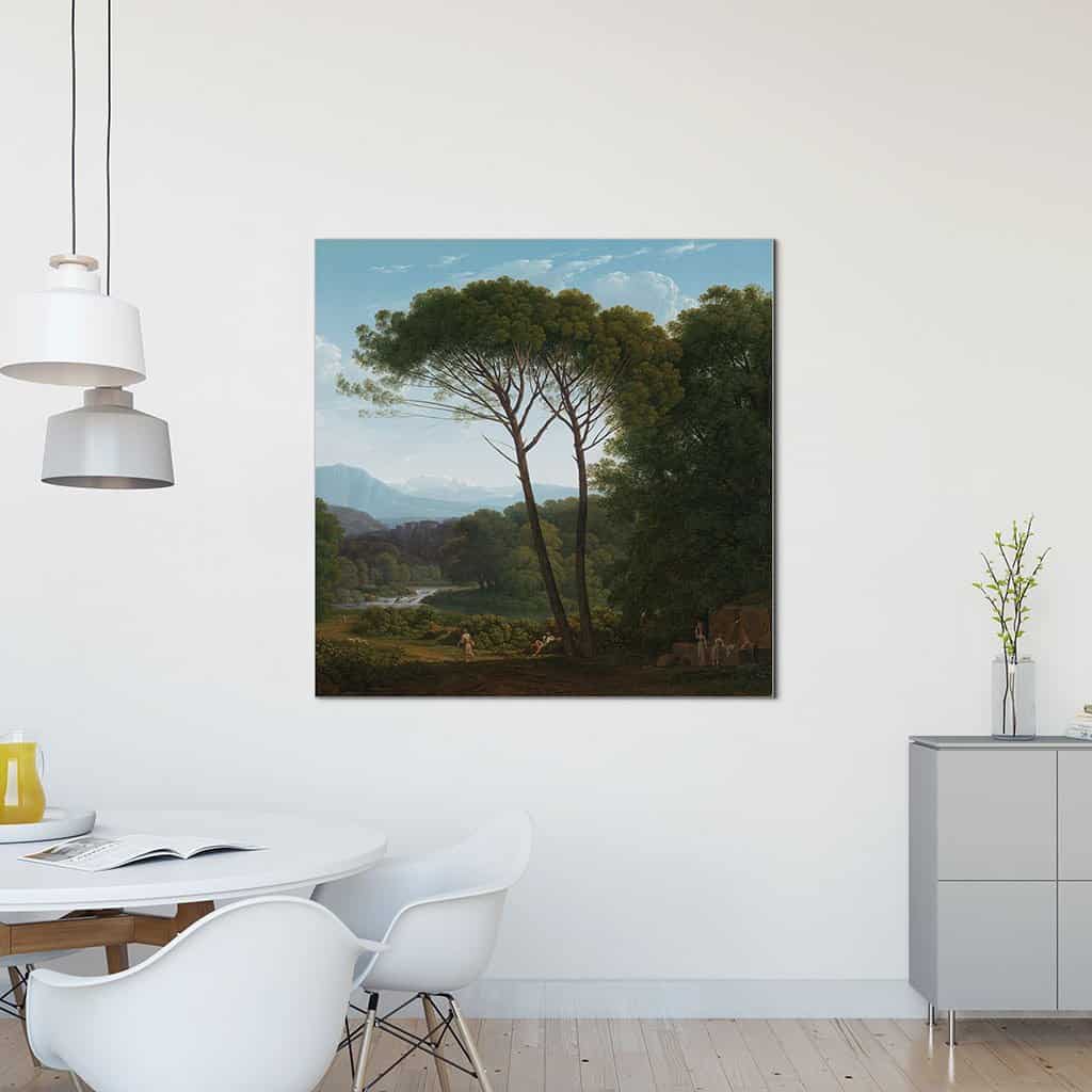 Italiaans landschap met dennen - Hendrik Voogd