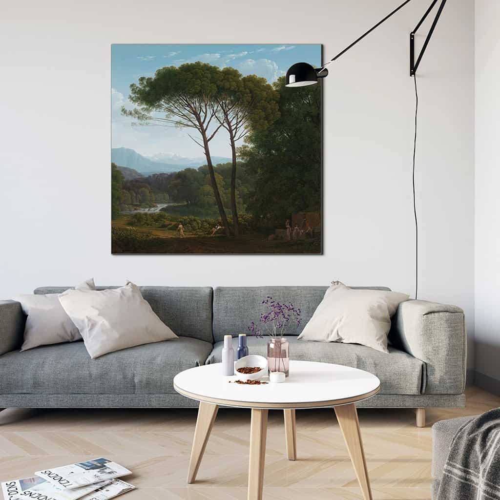 Italiaans landschap met dennen - Hendrik Voogd