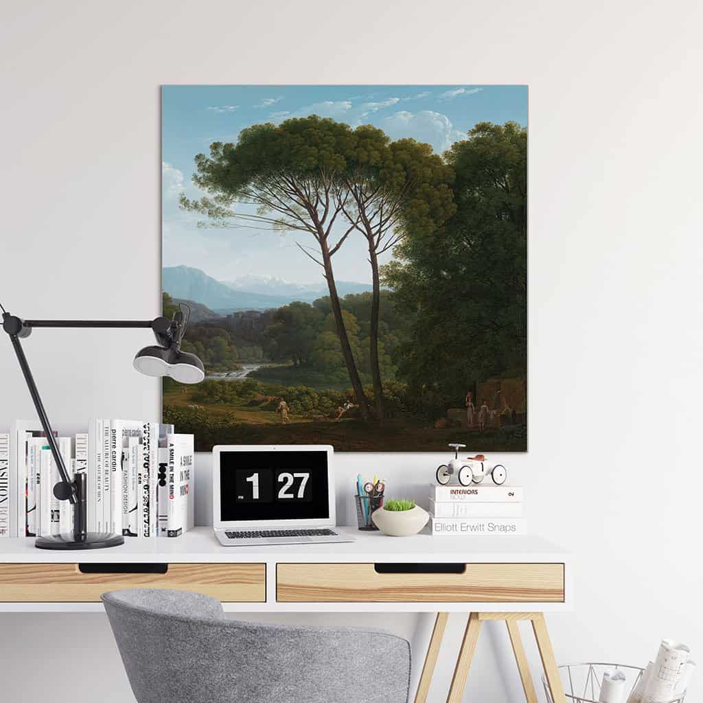 Italiaans landschap met dennen - Hendrik Voogd