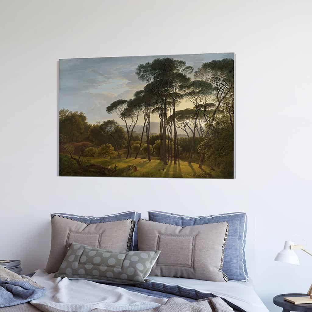 Italiaans landschap met paraplu dennen (Hendrik Voogd)