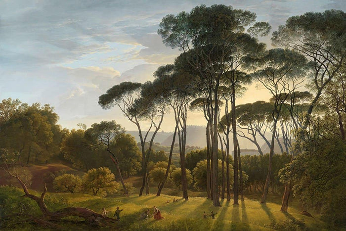 Italiaans landschap met paraplu dennen (Hendrik Voogd)