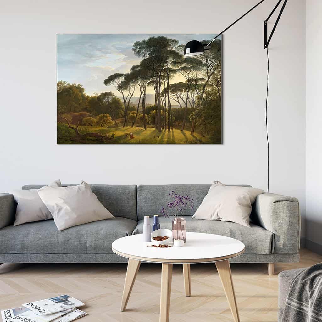 Italiaans landschap met paraplu dennen (Hendrik Voogd)