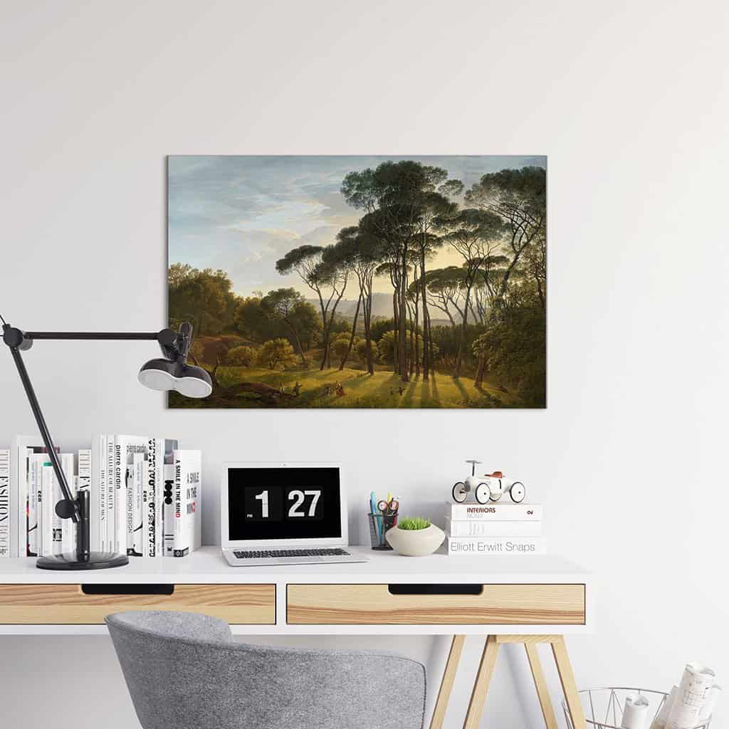 Italiaans landschap met paraplu dennen (Hendrik Voogd)