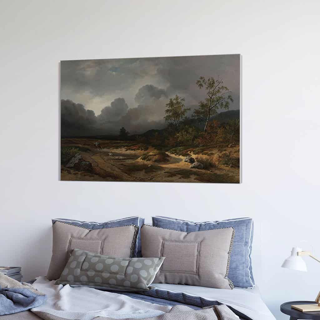 Landschap bij naderend onweer - Willem Roelofs