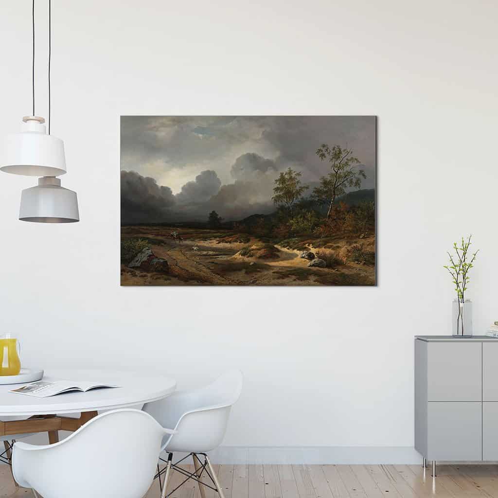 Landschap bij naderend onweer - Willem Roelofs