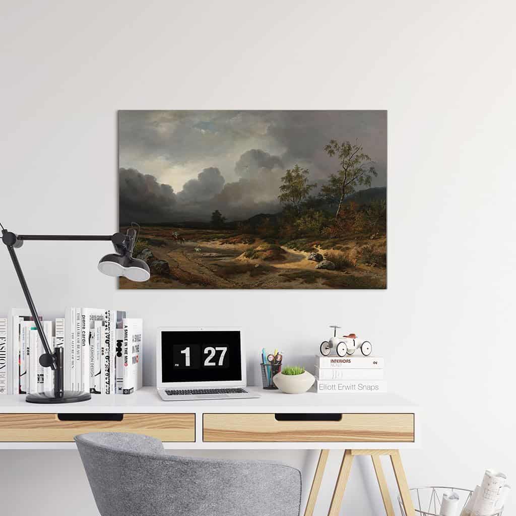 Landschap bij naderend onweer - Willem Roelofs
