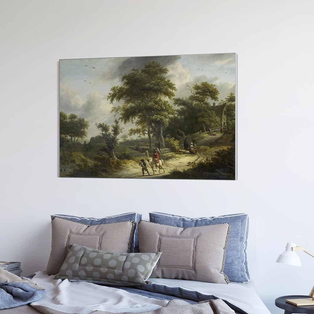 Landschap met valkenier - Roelof Jansz.van Vries