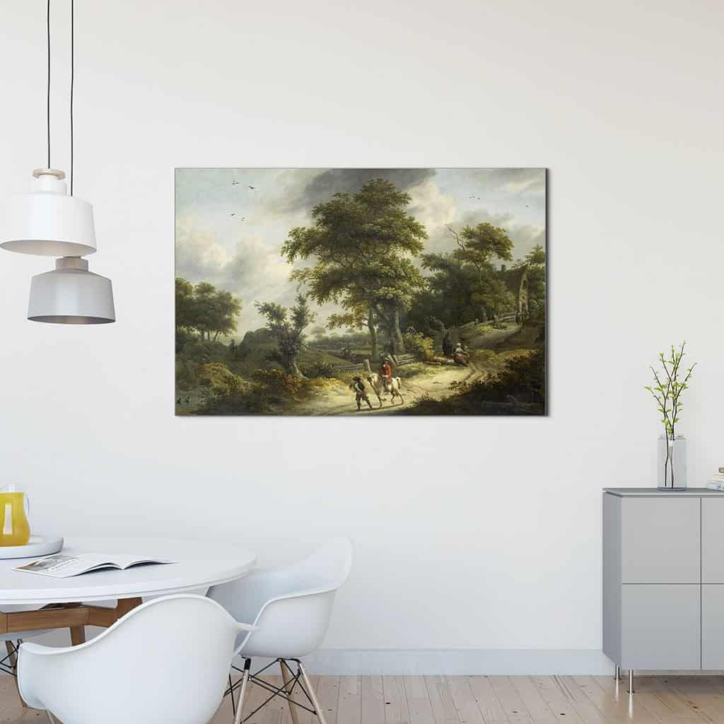 Landschap met valkenier - Roelof Jansz.van Vries